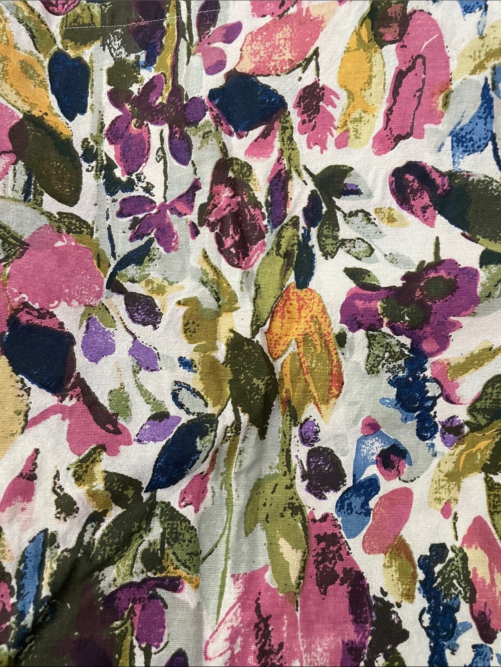 Pier 1 Floral Watercolor Shower Curtain in Pink, Green & Blue
